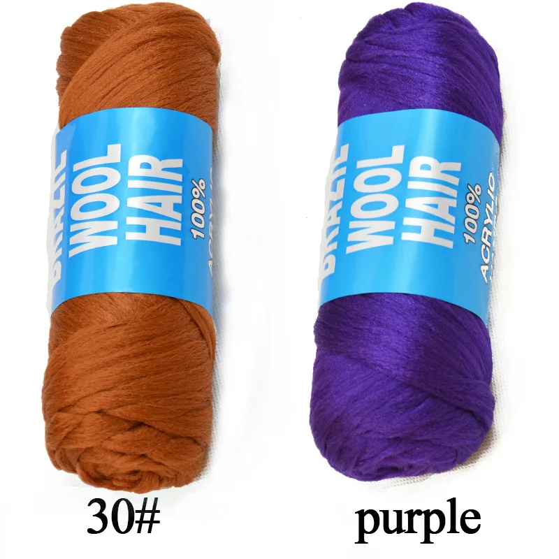 Wholesale Brazil Gold Black Bulky Brazilian Wool Hair Yarn for Knitting Hair Braiding Hair extension