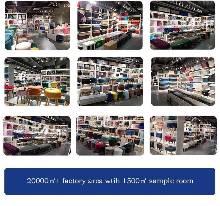 Bailey Modernist Style Stool White Velvet Round Seat Pouf Ottoman For Living Room