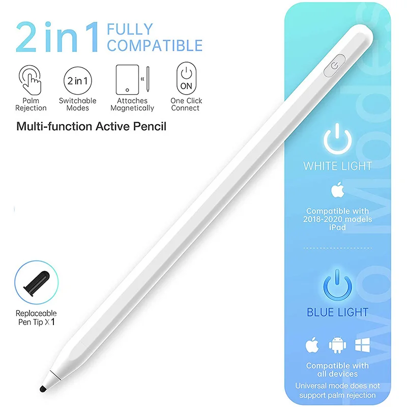 Hot Product 2 in 1 Aluminum Alloy Touch Screen Pen Universal S Capacitive Stylus for Tablet/Mobile Phone/iPad/iPhone11