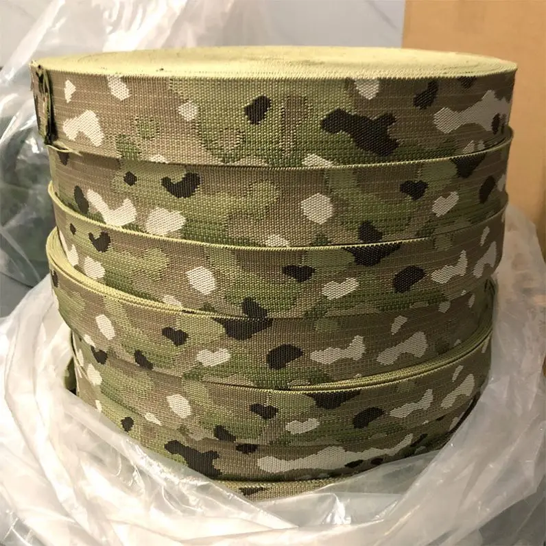 Custom 25mm 38mm 50mm Wide DIY Molle Belt Strap Band Tape Tactical Multicam Mc Jacquard Webbing Strap