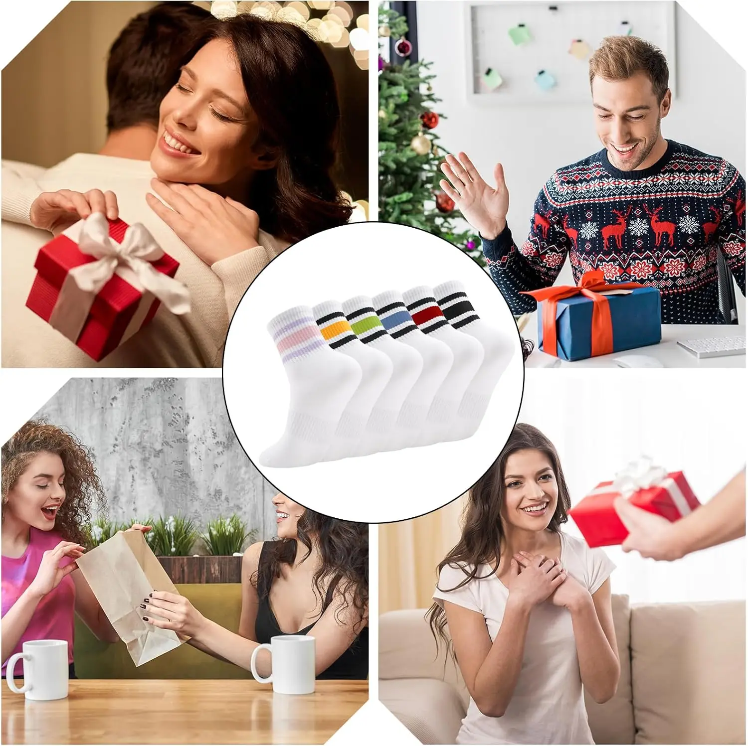 Classic Retro Stripe Tube Socks Women Girls Athletic Sport Running Crew Socks Casual Cotton Knitted Novelty Socks Logos Autumn