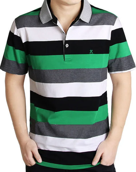 wholesale 100 cotton high quality polo collar custom short sleeves striped t shirt wholesale microfiber polo shirt