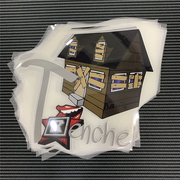 Custom Hydrographics Iron on vinyl Heat Transfer Sticker Logo for T Shirt