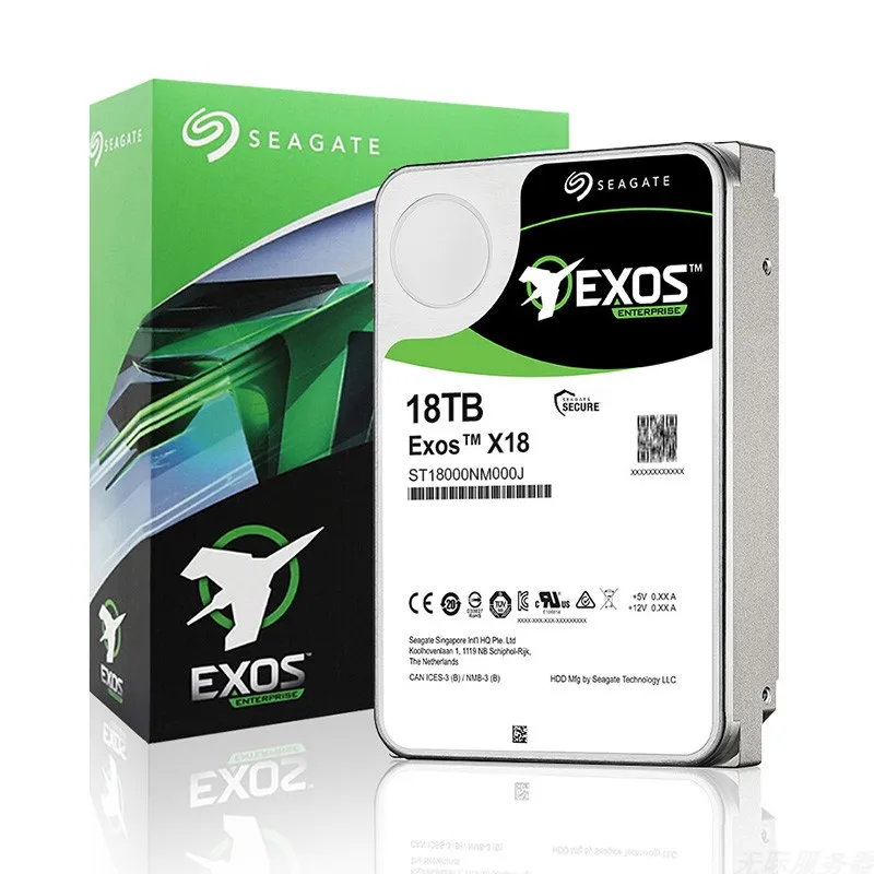Seagate 18 ТБ жесткого диска ST18000NM000J HDD Exos 7200 об/мин SATA 6 ГБ/сек. 256 Мб кэш-память 3,5 дюйма, предприятие с жесткий диск для сервера NAS