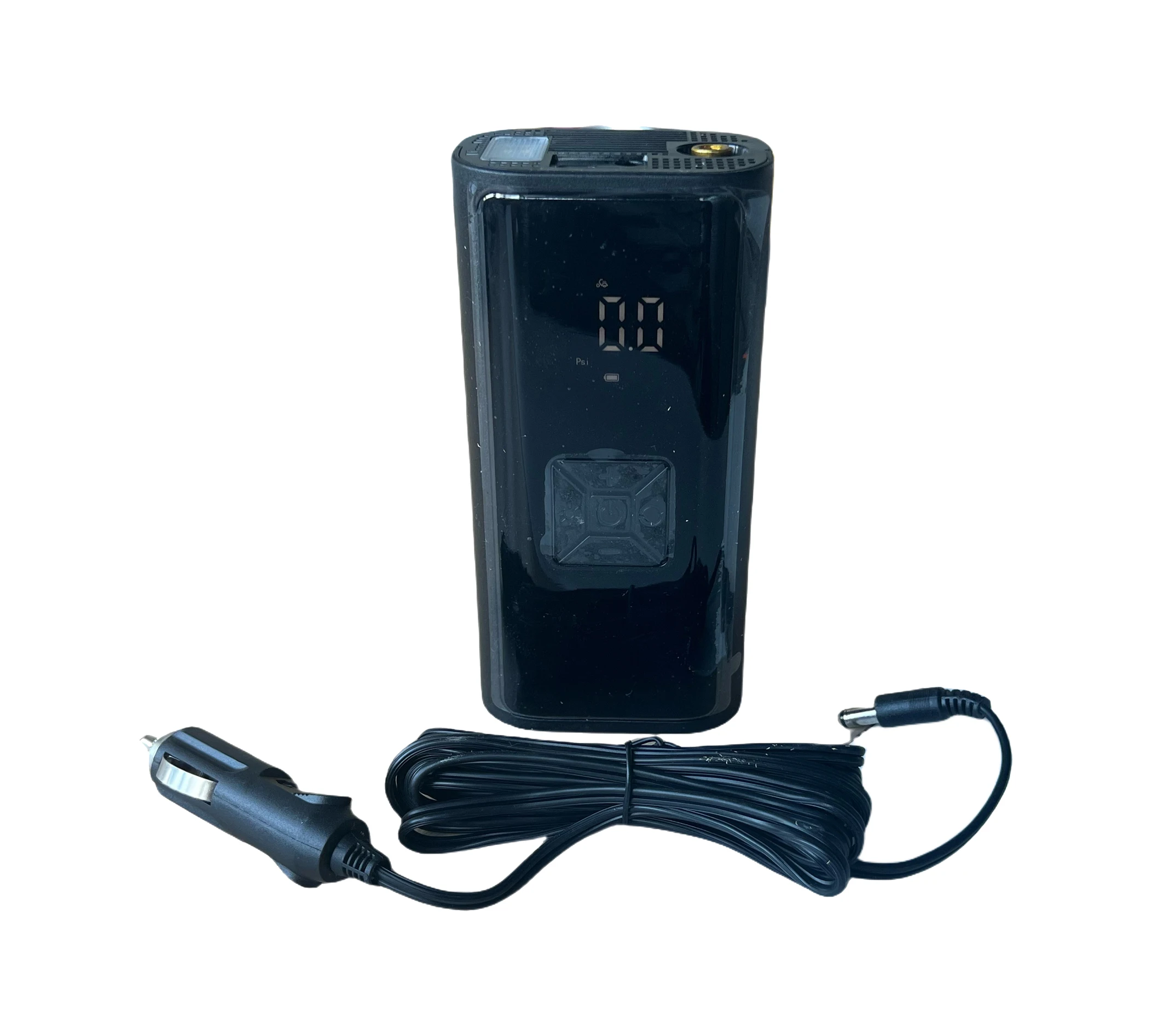 Two-in-one intelligent digital display screen wired car tire inflation pump black with lights can also be