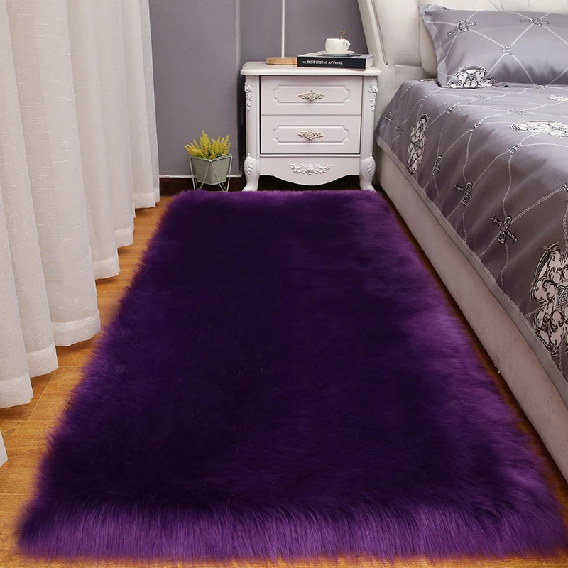 Bedroom Carpet Soft Fluffy Sheepskin Fur Area Rugs Living Room Floor Mat Warm Faux Fur Bedside Rug