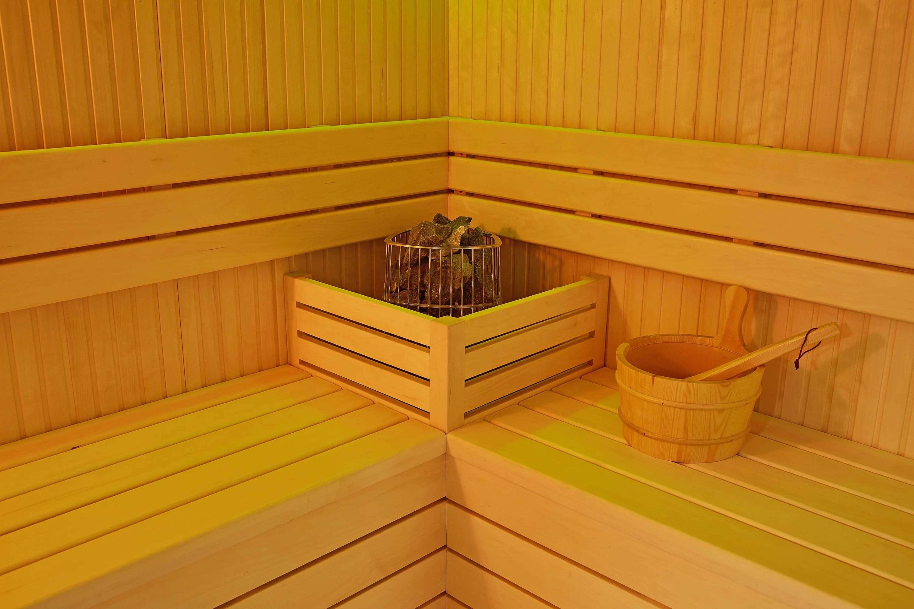 MEXDA 6-8 Person Sauna and Steam Combined Room Red Cedar Hemlock Dry Sauna Cabin and Acrylic Wet Steam House WS-1803