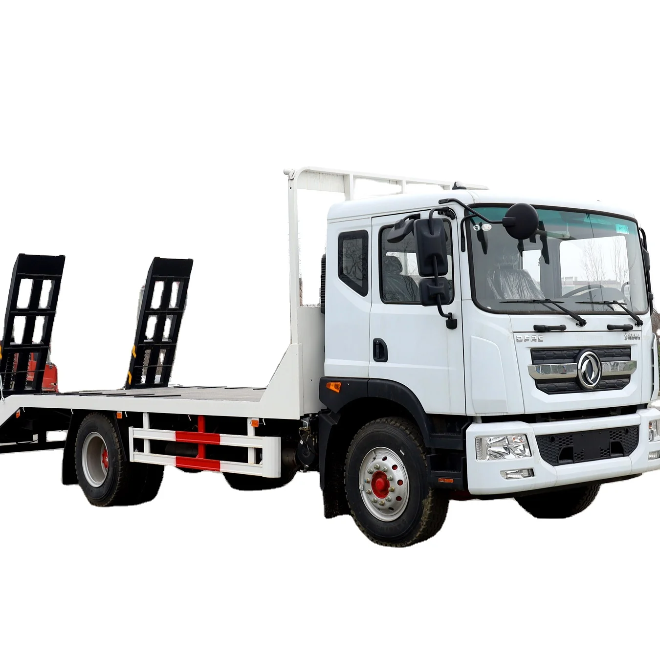 Dongfeng D9 4X2 грузовик с платформой и задней металлической лестницей для погрузки автомобиля продажи в