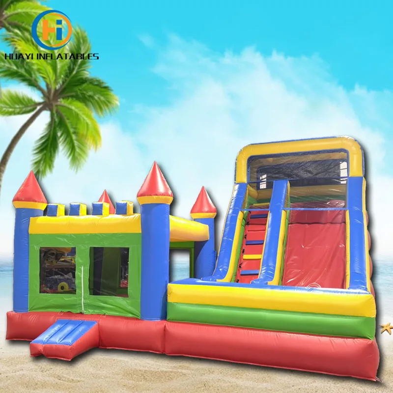 Huayi Inflatable Bounce House Banners Fire Truck Inflatable Bounce House For Sale