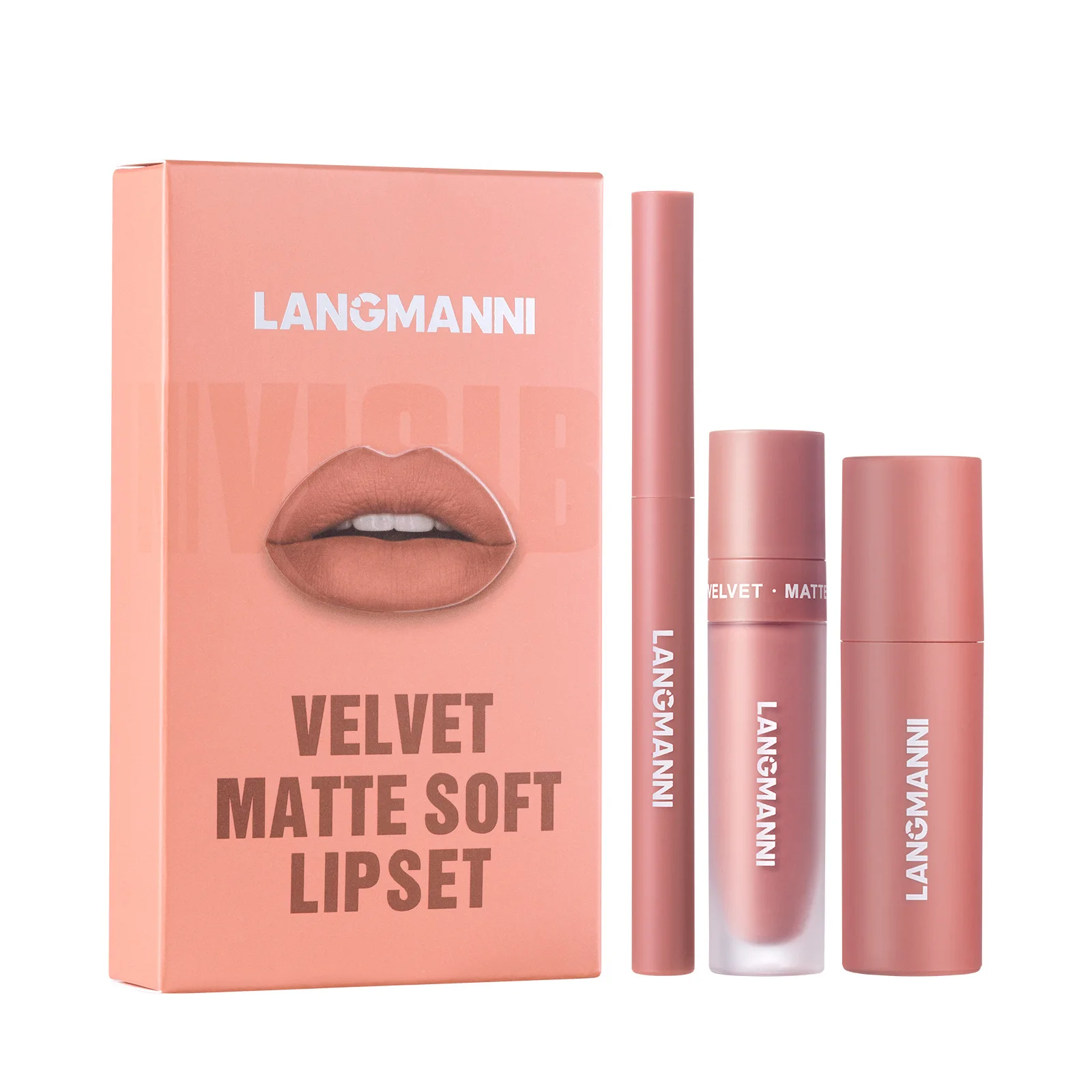 New LANGMANNI waterproof and lasting improvement color six color lip velvet matte soft color lipstick set