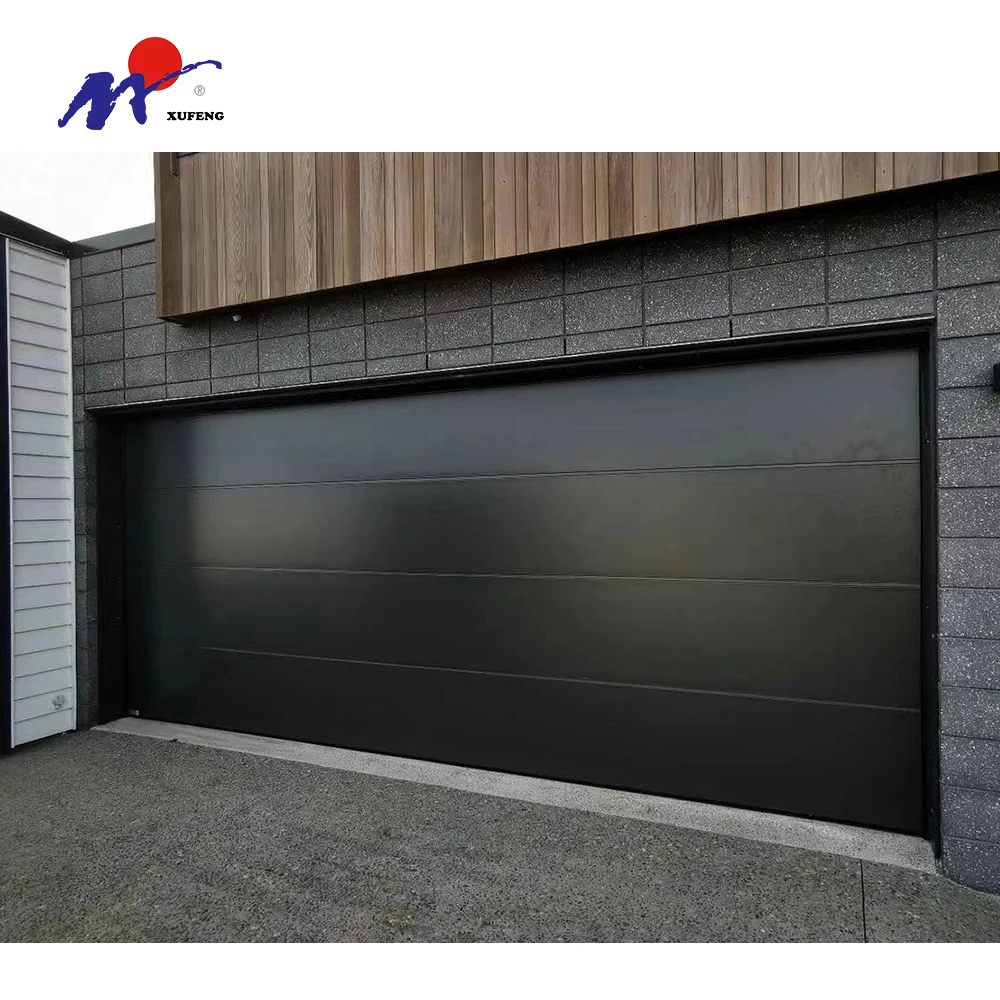 Wholesale Customized Sectional Overhead European Automatic Garage Door Steel Black