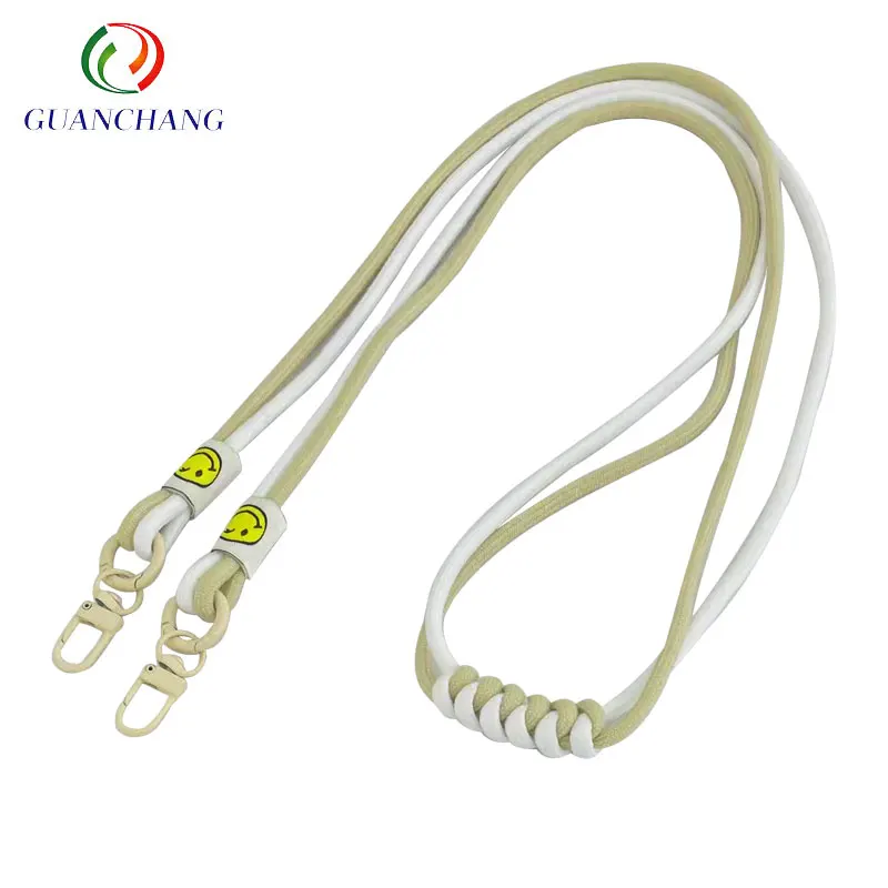 Wholesale  Handmade Nylon Rope Braided Neck Lanyard for ID Badge Holder with Rotating Rope Clip for Phone Wallet Key