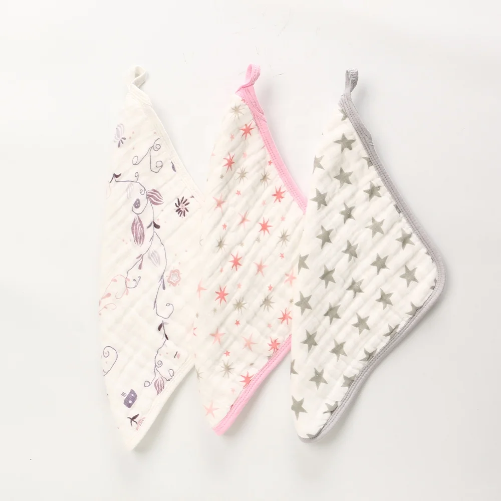 Big Sale! Miracle baby three layers baby handkerchief 27*27cm muslin cloth 100% cotton super soft handkerchief