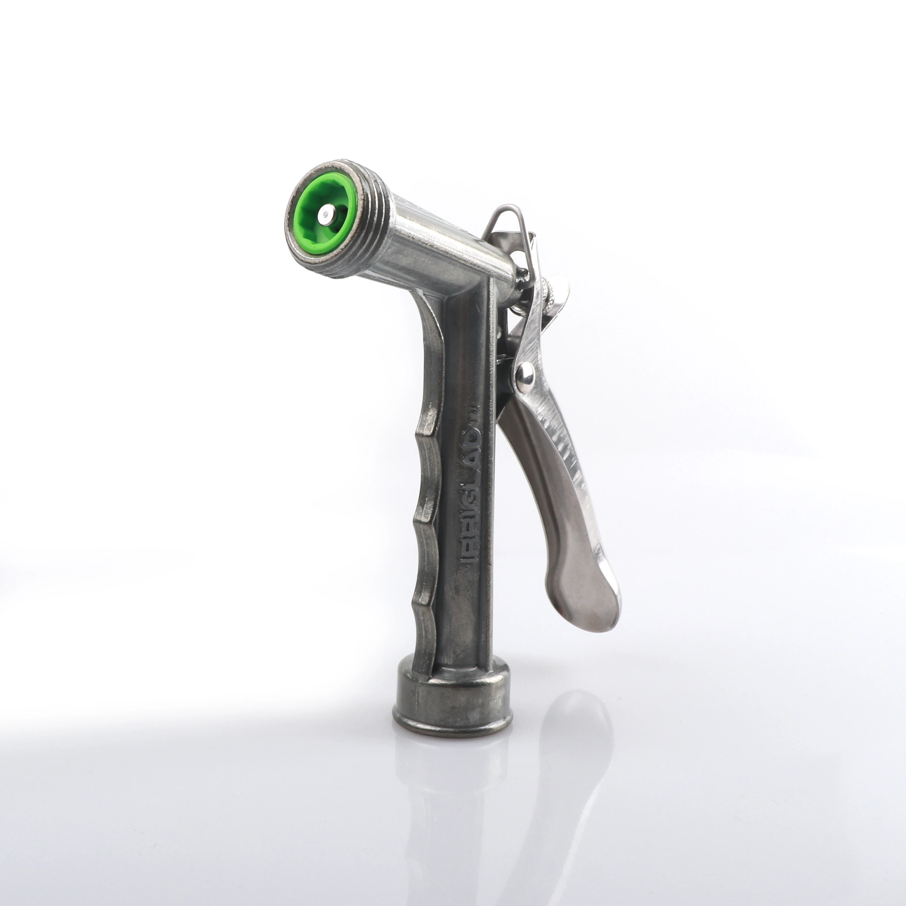 Full Size Zinc Pistol Grip Nozzle with Threaded Front, Silver