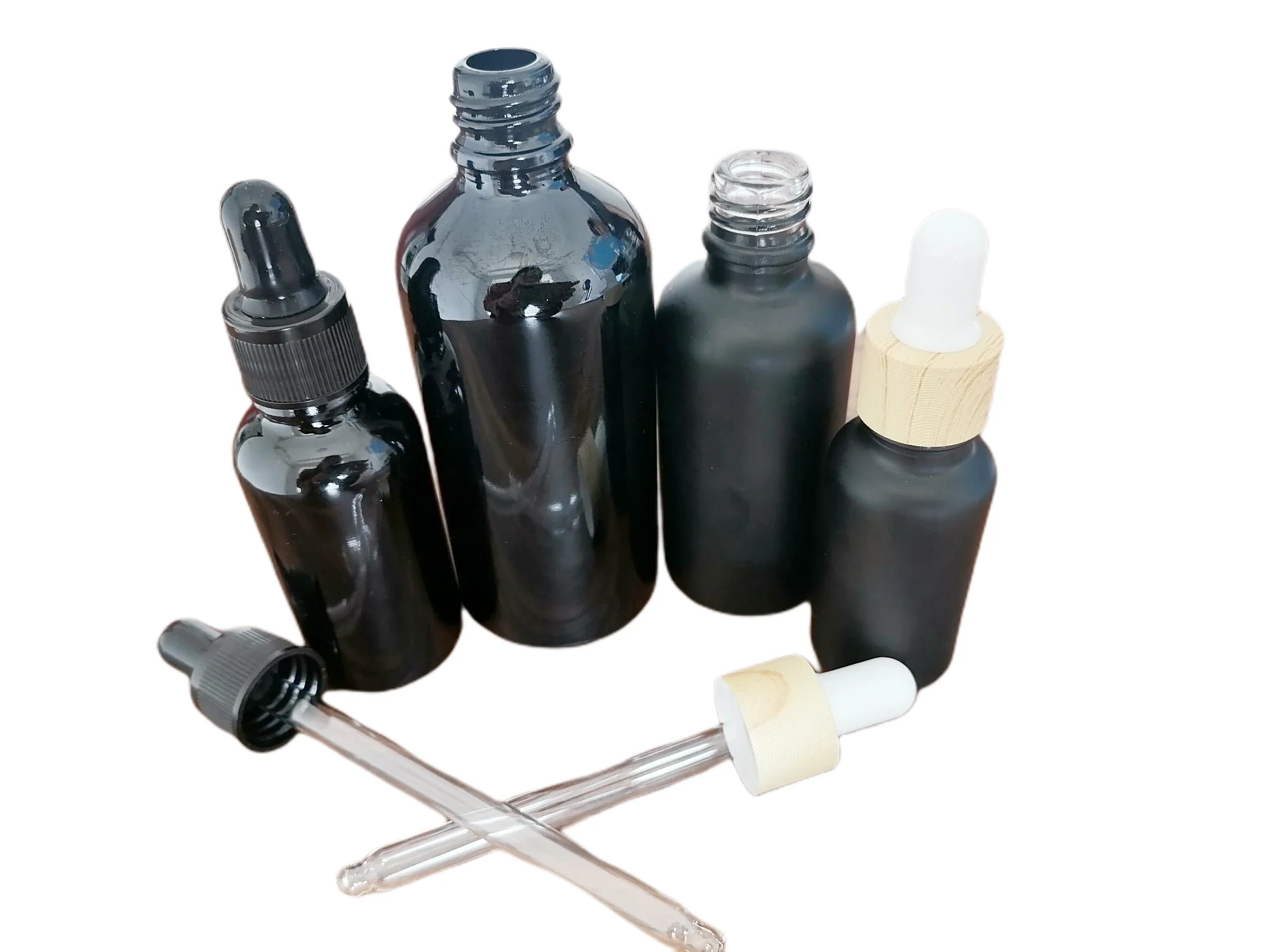 15 20 30 50 60 100 120 ml empty essential hemp oil black cosmetic glass bottles with dropper