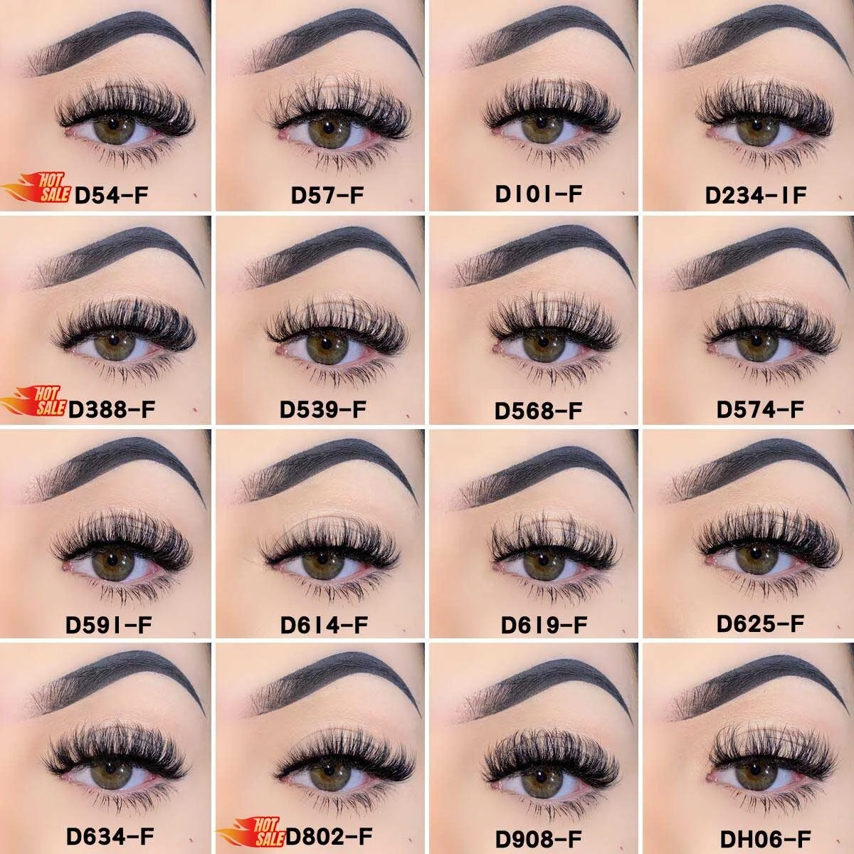 Hot Sale Fake Fluffy Lashes Wholesale Russian Strip Eyelashes Fluffy D Curl Wispy Faux Mink Eye Lashes Wholesale