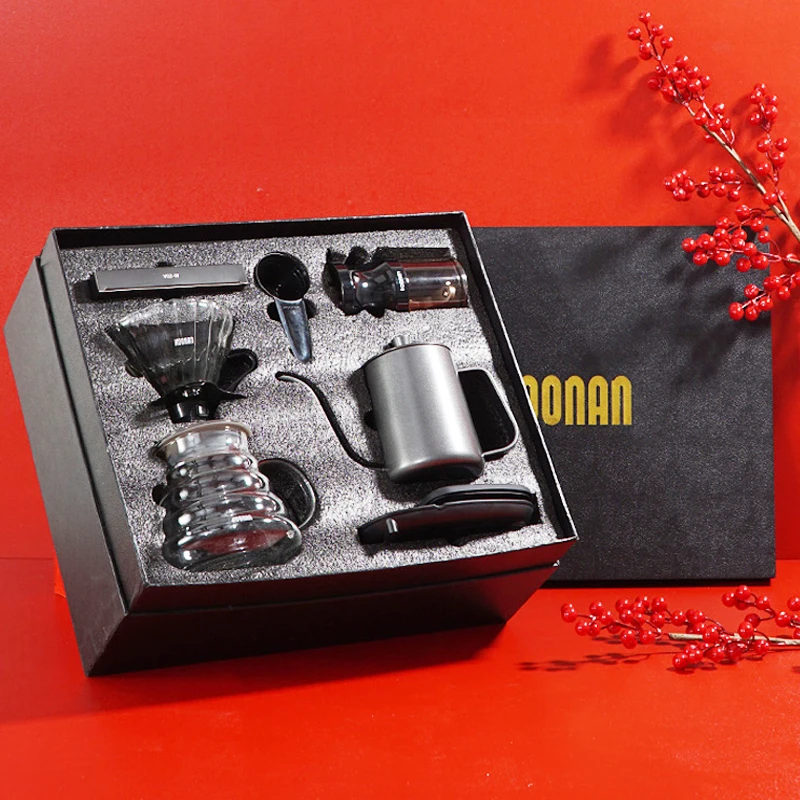 Promotional Gift Cone Shape Large Single Hole Plastic Barista V60 Coffee Dripper Coffee Brewing Filter Cup  set