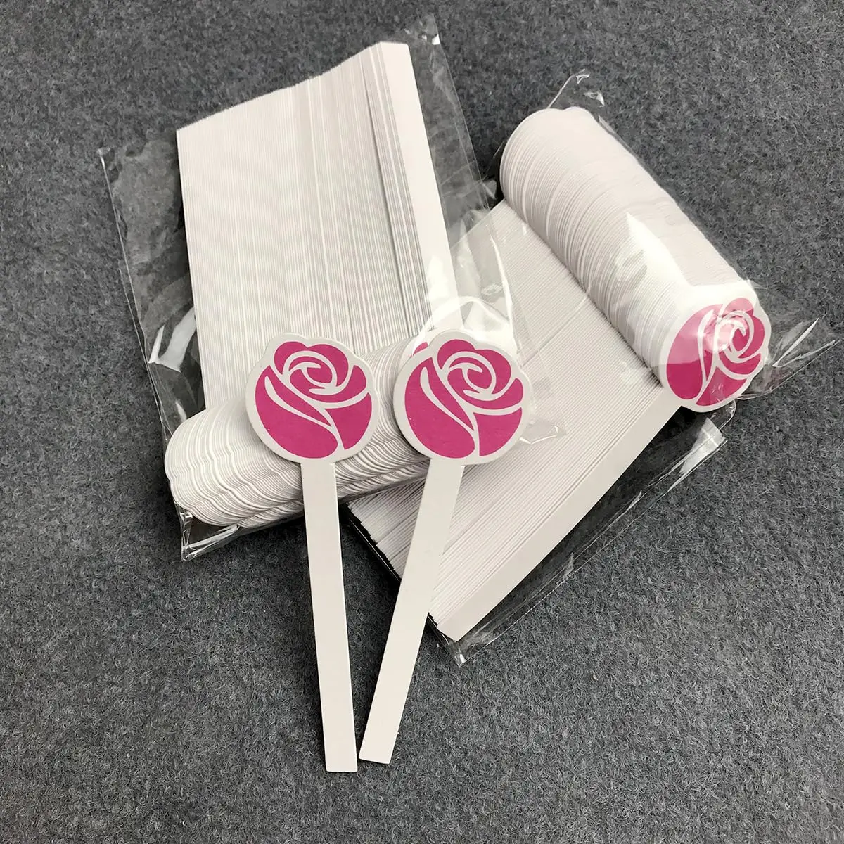 Aromatherapy Strips Paper Pink Rose Flowers Smelling Strips for Essential Oil Perfume Test Cards