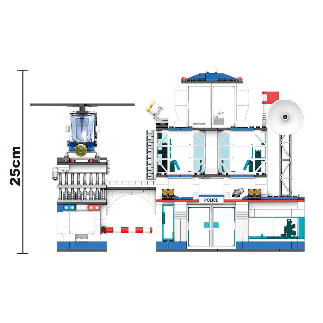 WOMA TOYS C0603 Pretend Play Toy Building Bricks Police City Set With Car And Helicopter