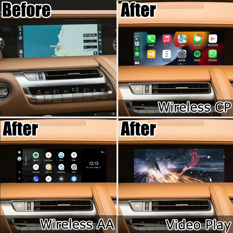 Беспроводная интерфейсная коробка Lsailt Carplay для Lexus LC500 LC500h LC 17-21 поддержка беспроводного android auto