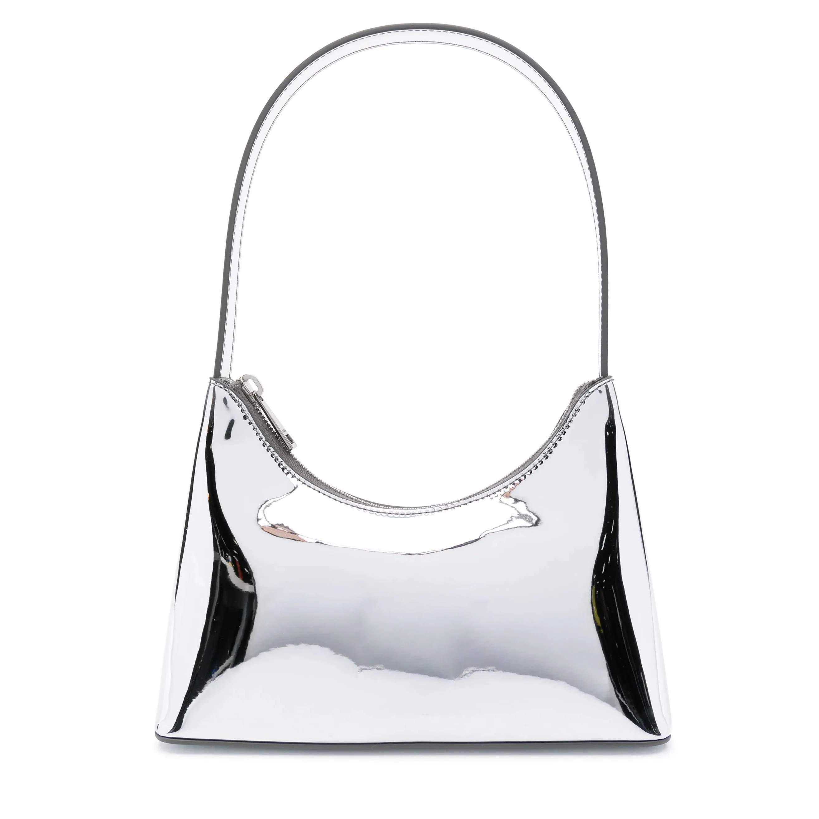 Custom New Design High quality Portable Silver bright Patent leather Handbag Accept Customized size