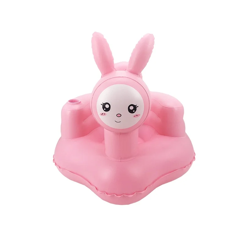 Cute Pink Rabbit toddle dinning Sofa infant shower bath seat sitting Training inflatable baby Chair
