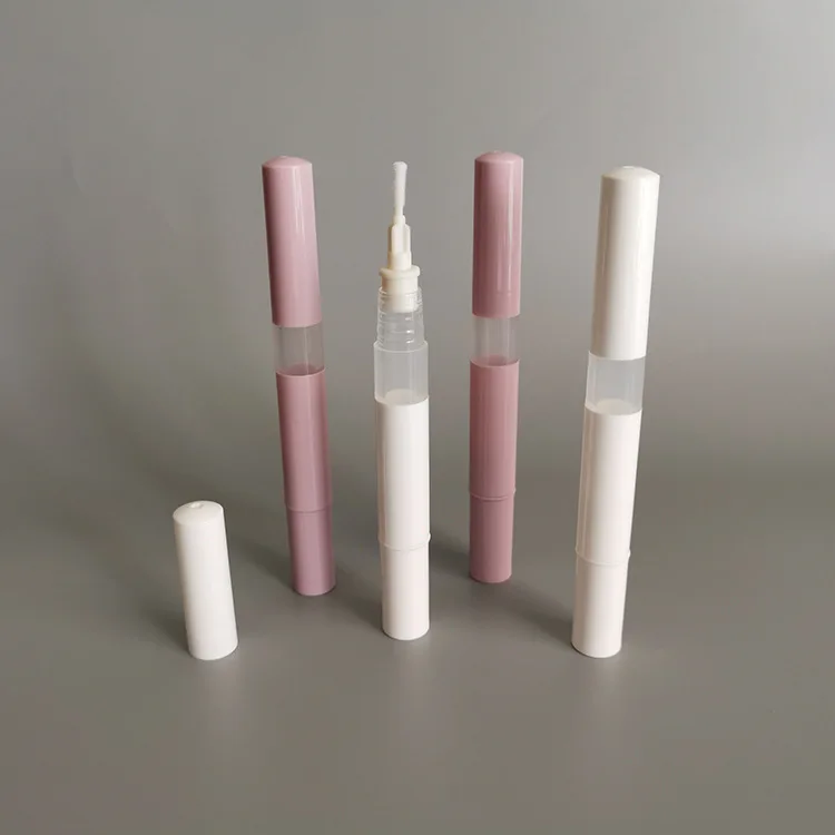 OEM private label Wholesale 3ml Plastic lip gloss tube beautiful color Cosmetic Pen for nail cuticle oil with Brush application