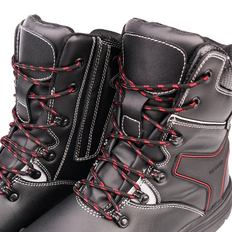Wholesale Durable Security long shoes S3 waterproof steel toe work safety boots with zipper