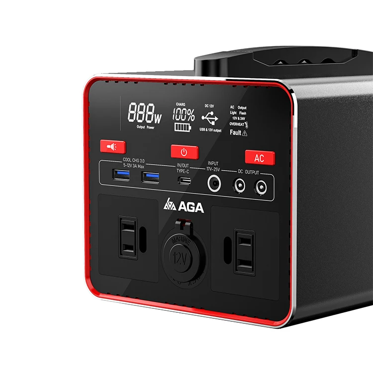AGA Portable 220v 110v Rechargeable Solar-powered Solar Generator 300w 500w 1000w Outdoor Power Station With Solar Panel