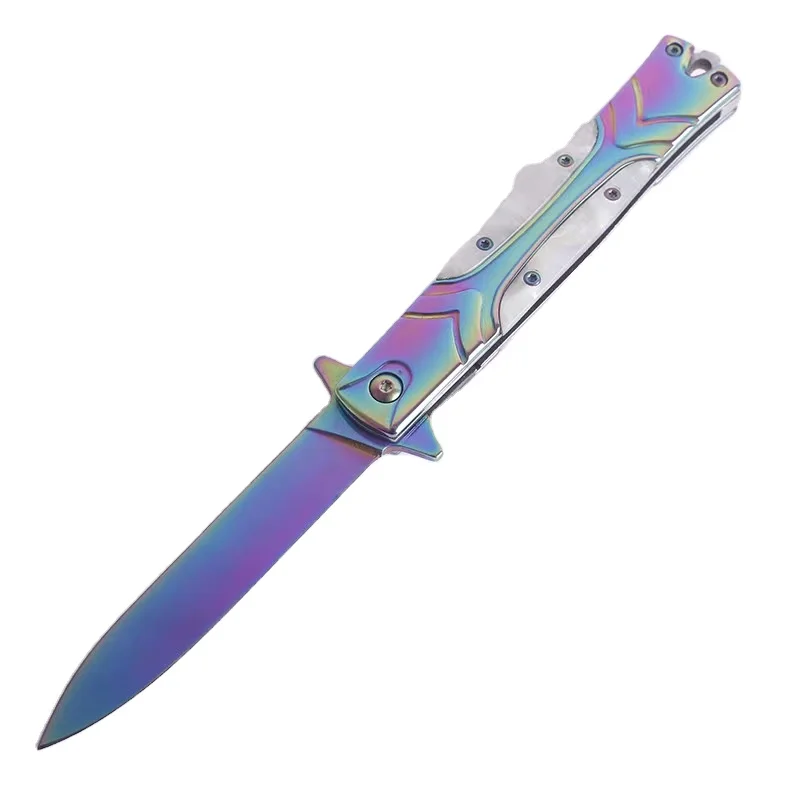 Wholesale titanium coated survival rescue EDC camping & hiking pocket knife for camping survival