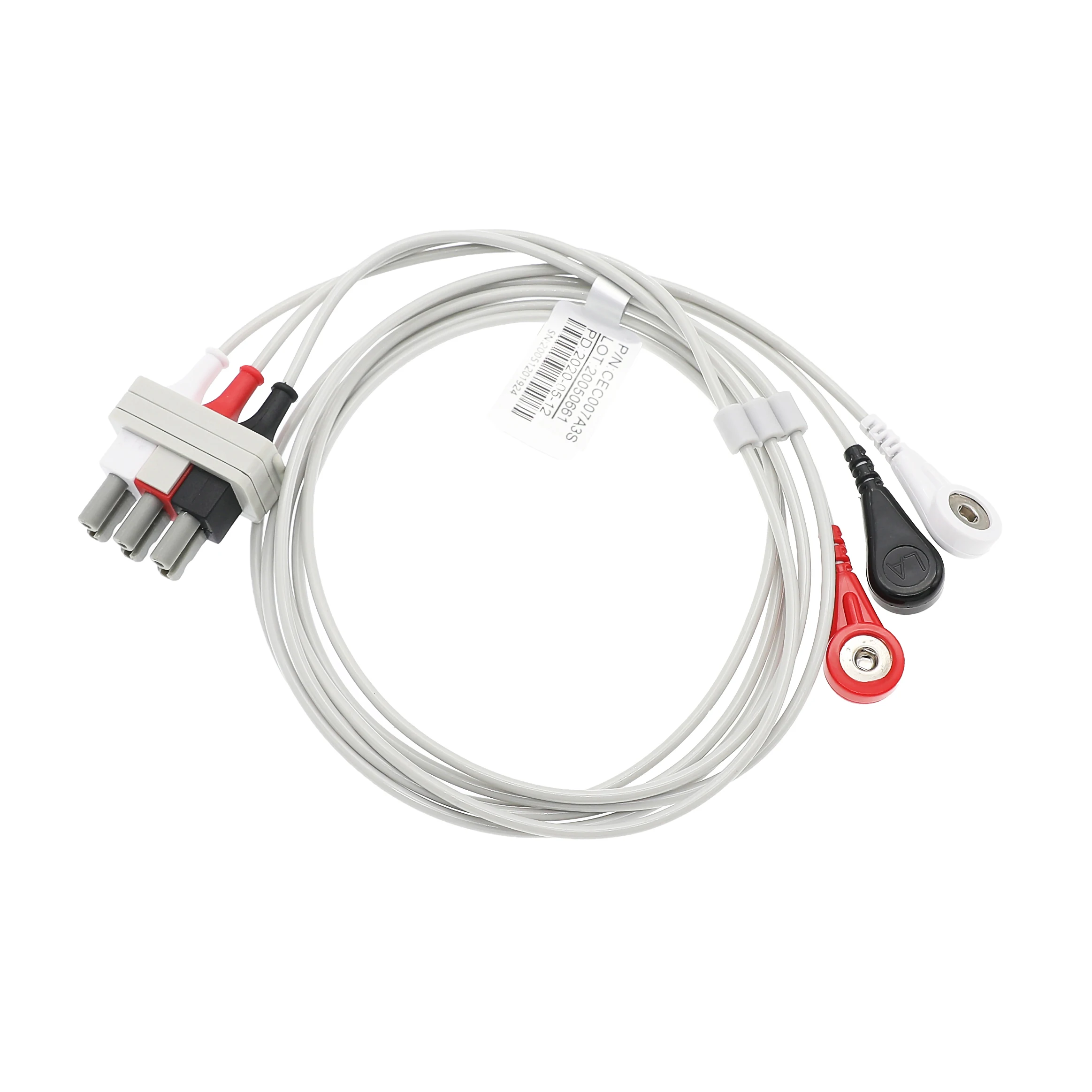 Reliable quality HP ecg cable 3 lead wires , 2pin ,AHA,Snap ,durable in use