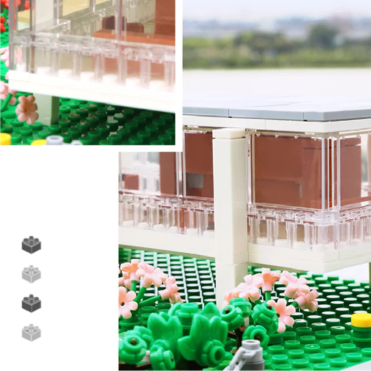 wholesale toys kids gift sets Bricks construction Villa Savoye kids plastic toys disassemble building