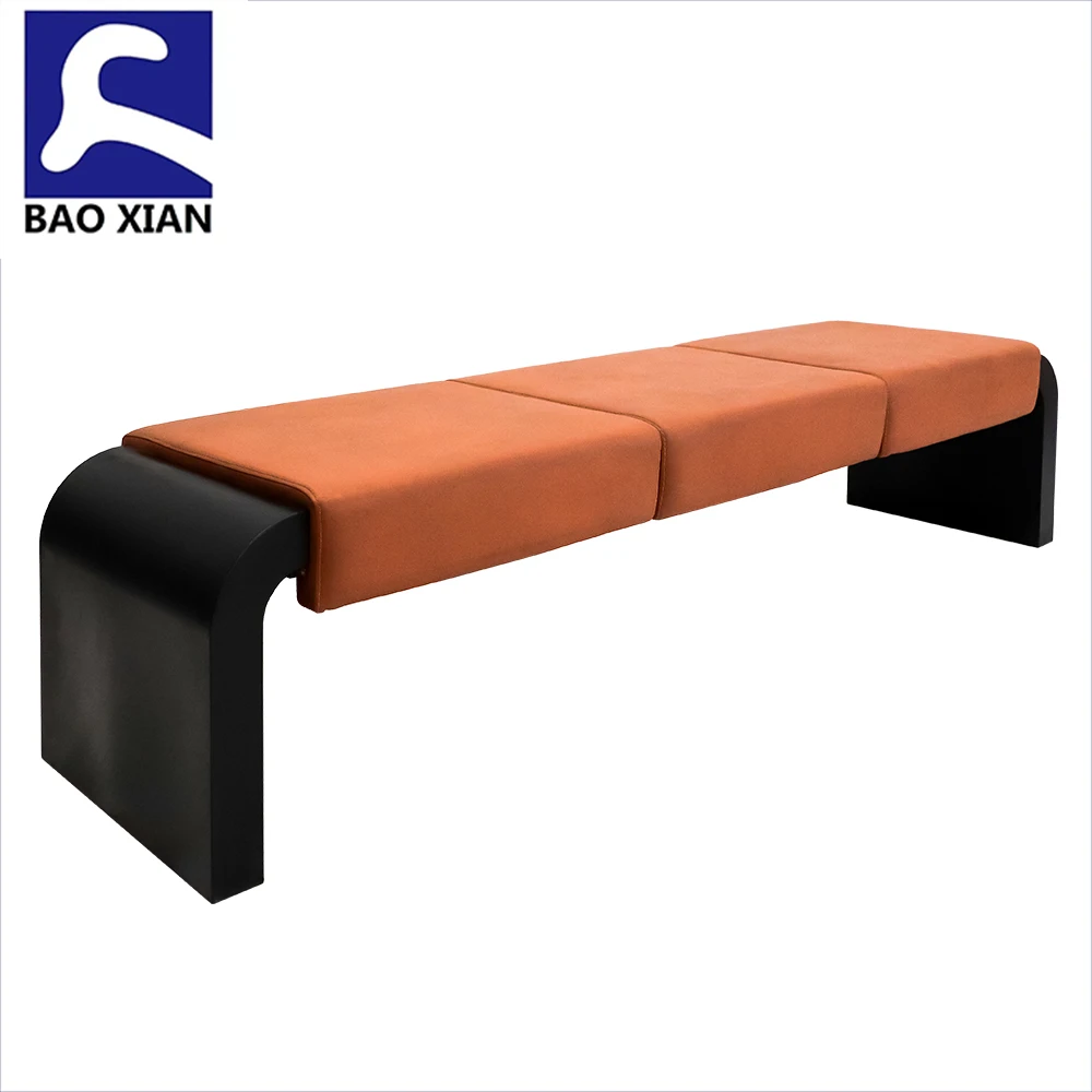 Project  colorful pvc cushion 2 3 4 5 seats hospital bank  reception Leather bench