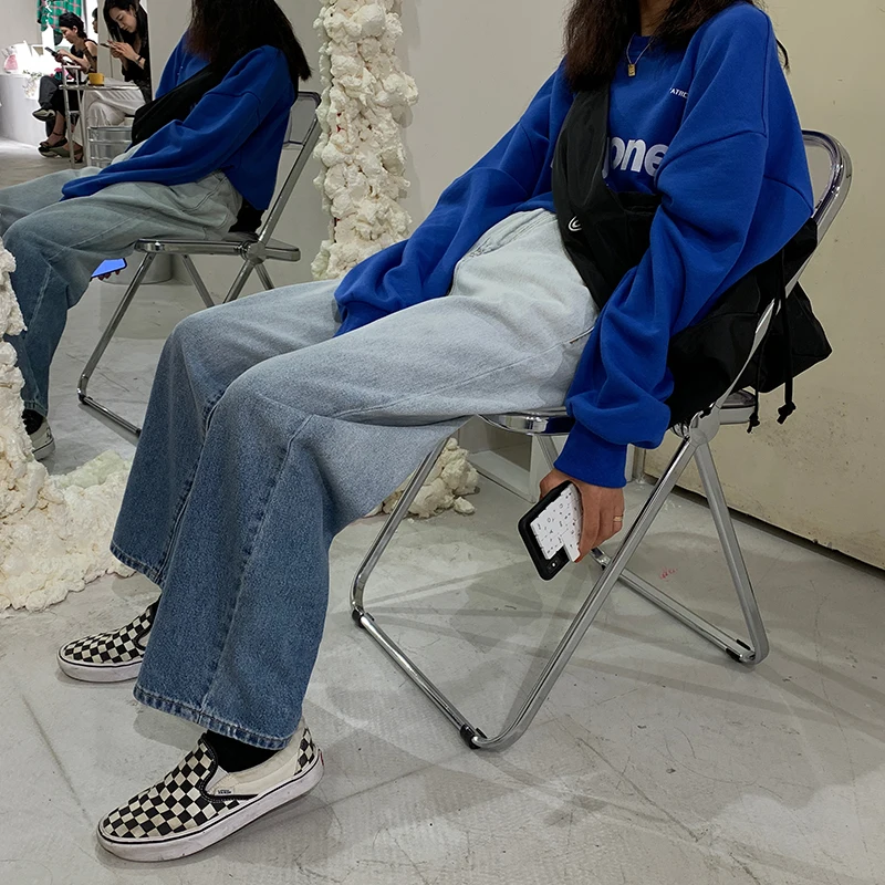 
High quality gradient straight-leg jeans for women wide leg straight leg jeans 