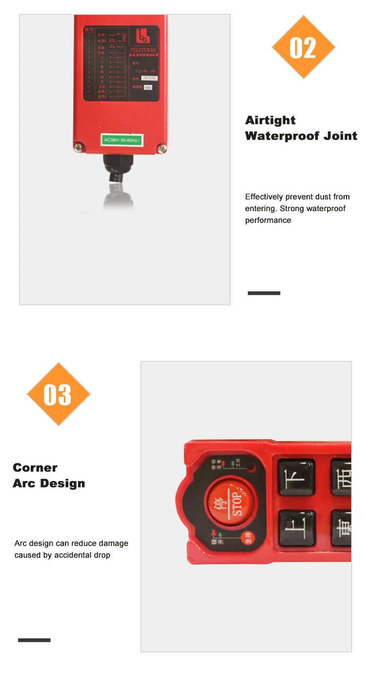 100 meters control distance 8 button dual speed crane remote control