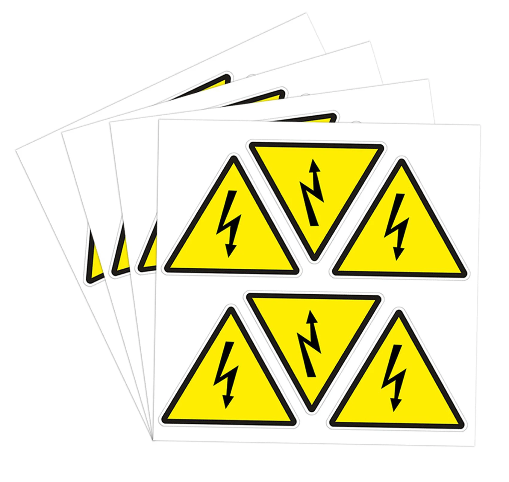 Electrical Symbol Vinyl Sticker Yellow Triangle Electrical Shock Hazard Risk Warning Sign Self Adhesive Peel Stick Vinyl Sticker