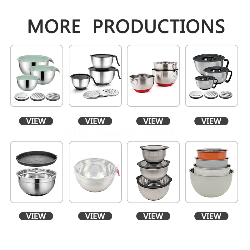 Custom Logo Wholesale Stainless Steel Salad Bowl With Lid Mixing Bowl Set Stainless Steel Mixing Bowls