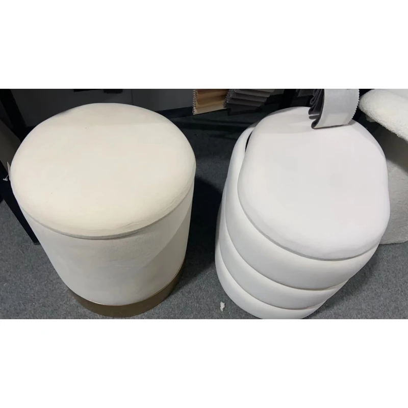 Fuzhou Fytch velvet footstool mushroom ottoman modern living room furniture small lamb wool ottoman make up stool