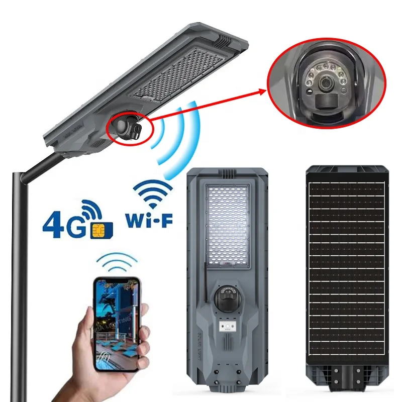 Omsen 12V Outdoor Waterproof Outdoor Waterproof Ip67 Cctv 4G Wifi Street Lamp Camera With Solar Light For Garden Farm
