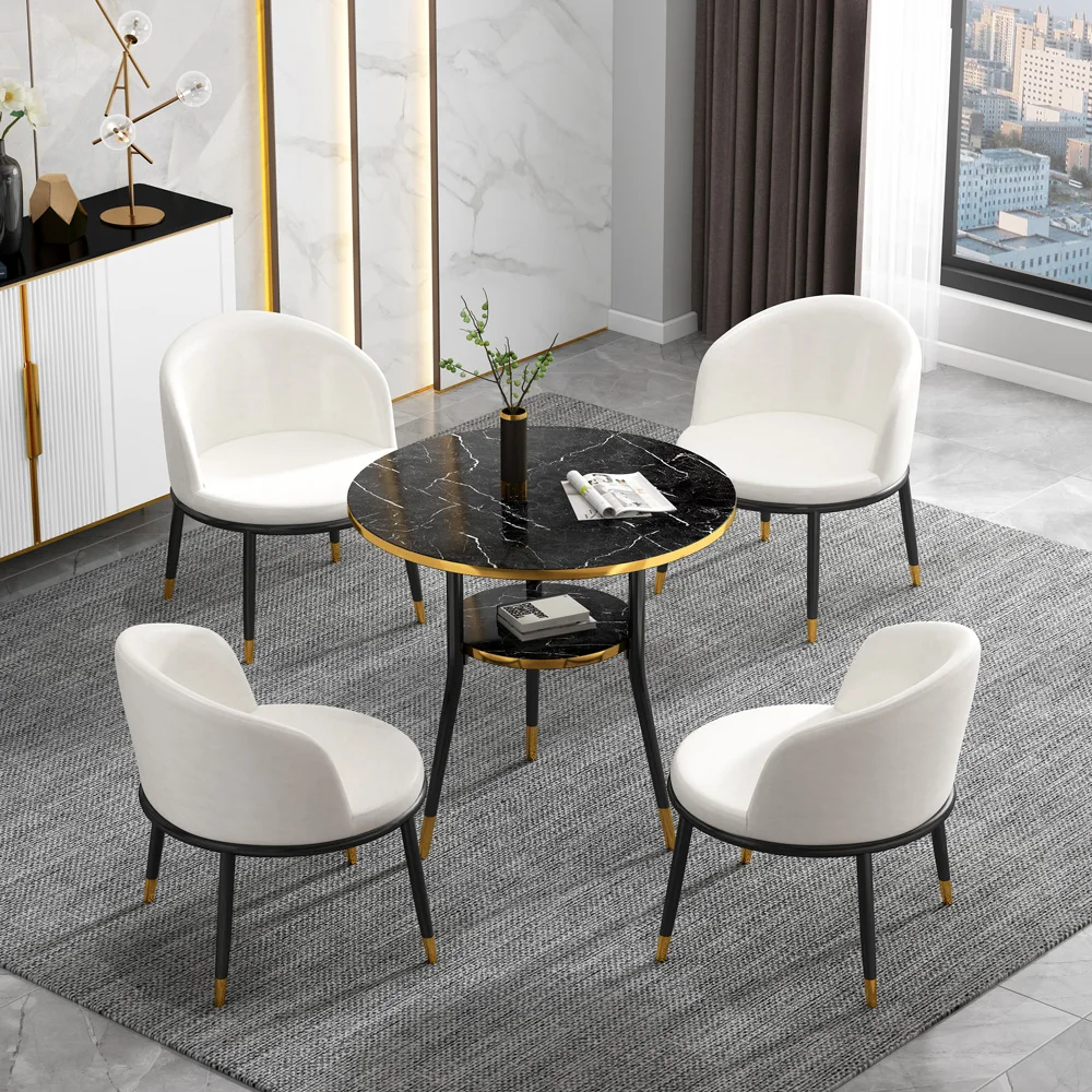 Modern Interior Decoration square quart retail space saver dining table