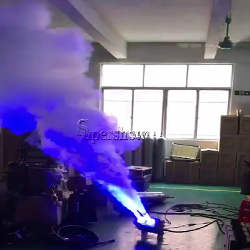 Stage Strong effect LED Co2 Jet Machine 18x 3W RGB Double heads Smoke Machine DJ Equipment For Night Club Party