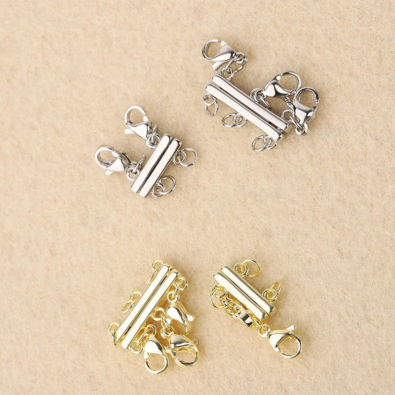 Magnetic Layered Necklace Copper Connector Multi Strands Clasps For Necklace Jewelry Making