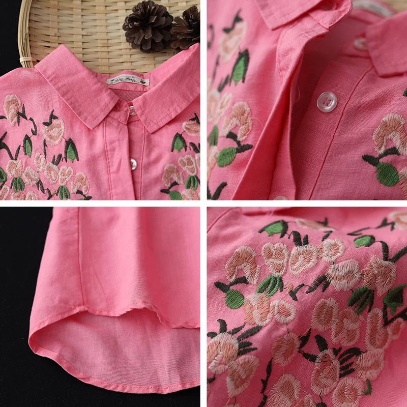 OEM/ODM производство, профессиональный дизайн, вышитые женские весенние блузки и рубашки