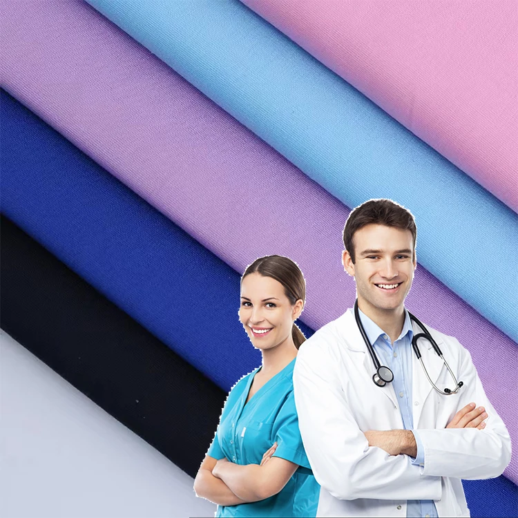 Wholesale chlorine resistant impermeable TC fabric free sample nurse uniform fabric polyester/cotton fabric for medical uniforms