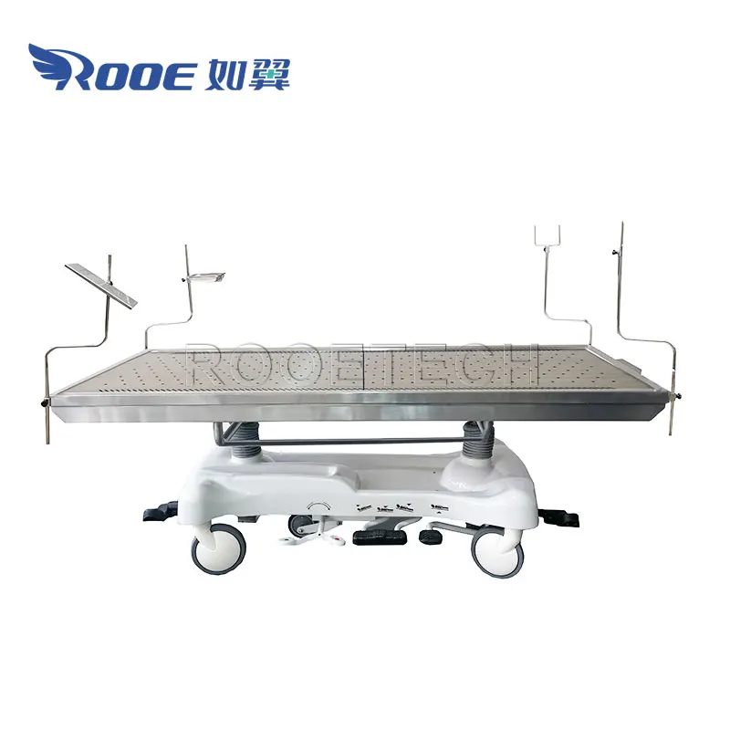 304 Stainless Steel Hydraulic Lift Anatomy Dissection Table with Detachable Perforated Exhaust Drain Countertops