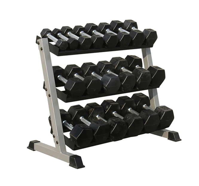 High Quality Exercise Equipment Stand Chrome Circle Unique Design Commercial Dumbbell Bench