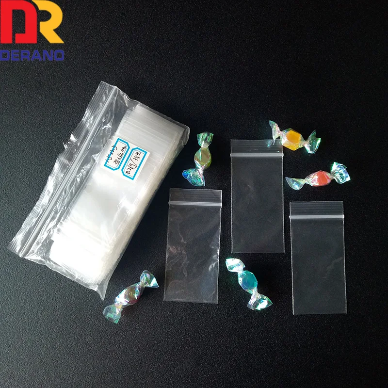 Custom Factory Biodegradable Waterproof Mini Two Mil Reclosable Ziplock Clear Plastic Bag