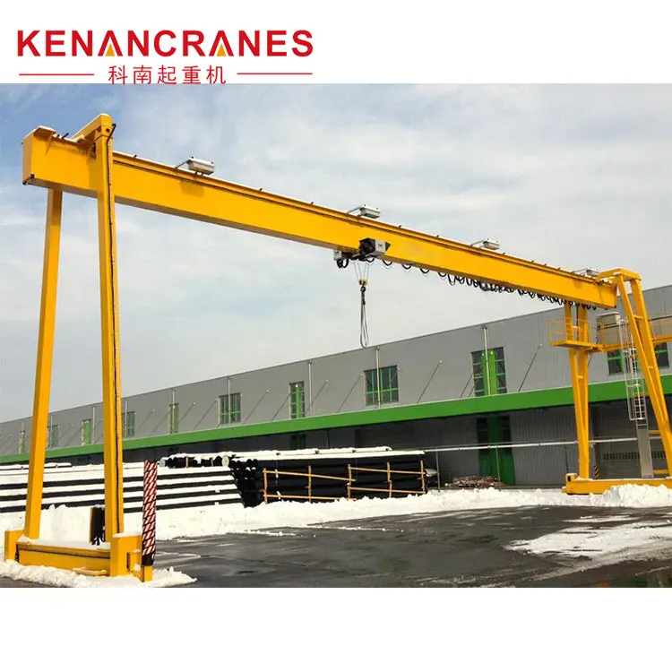 5t - 100t Indoor Outdoor A-type Rail Mounted Heavy Duty European Type Single Girder Gantry Crane with Electric Wire Rope Hoist