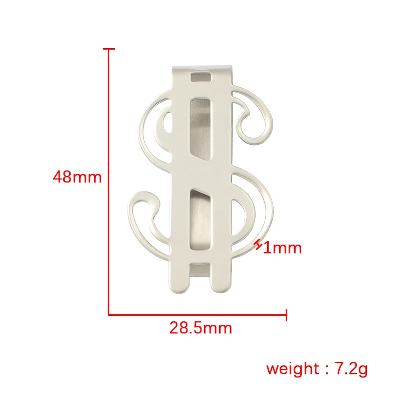 Factory Wholesale Creative Custom High Quality US Dollar Symbol Money Clip Souvenir Metal Stainless Steel Bookmark Book clip