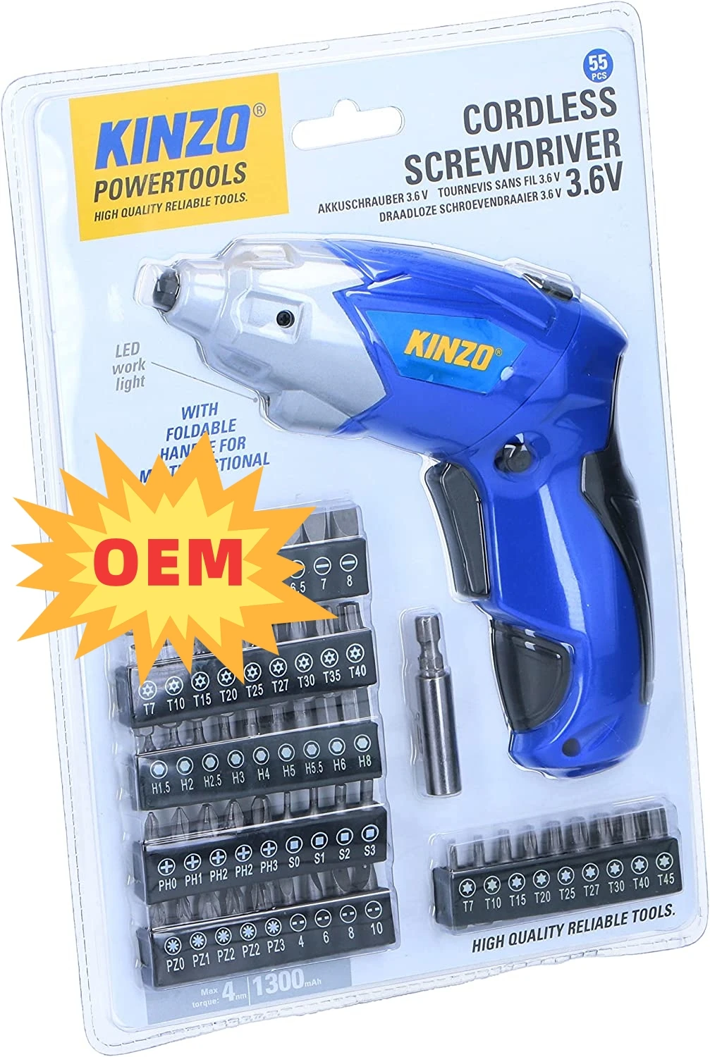 China Factory 3.6V Lithium Battery Powered Rechargeable 1/4inch Hex Mini Cordless Electric Torque Screwdriver Set With Bits